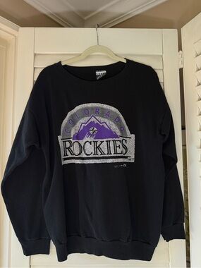 Vintage Colorado Rockies Black Crewneck Sweatshirt